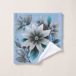 hermosas flores de hielo y hojas