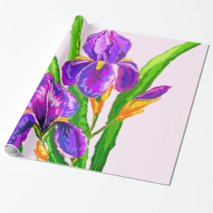 Hermosas flores de Iris envueltas papel