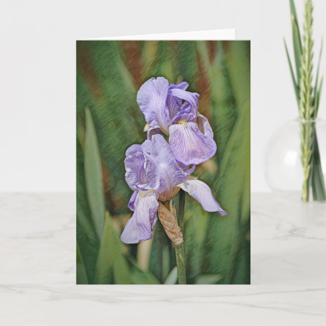 Hermosas flores de Iris Impresionismo Tarjeta de N (Anverso)