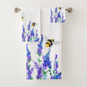 Hermosas flores de primavera y abejas vuelan - Dib