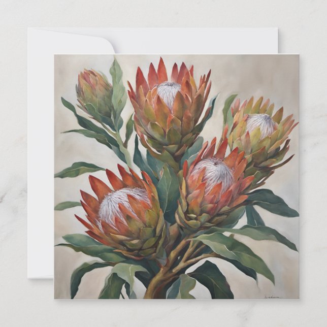 Hermosas flores de Protea de Sudáfrica (Anverso)