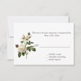 hermosas flores de rosa blancas vintage RSVP