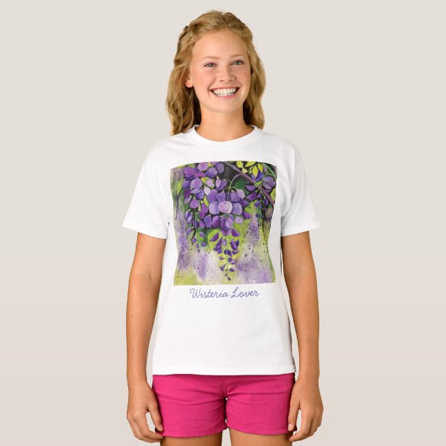 Hermosas Flores De Wisteria En Camiseta Acuática (Anverso completo)
