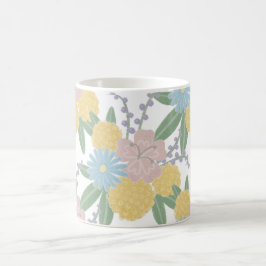 Hermosas flores florales Elegante taza de café