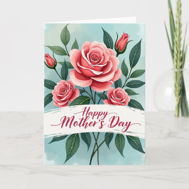 Hermosas Flores Para Mamá Tarjeta (Anverso)