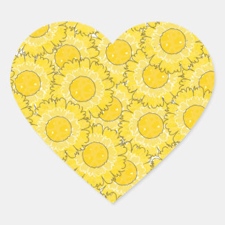Hermosas flores Pegatina en forma de corazón - Ama