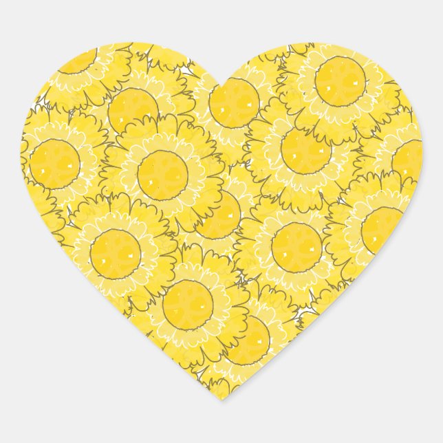 Hermosas flores Pegatina en forma de corazón - Ama (Anverso)