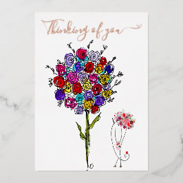 Hermosas flores pensando en tu tarjeta de felicita