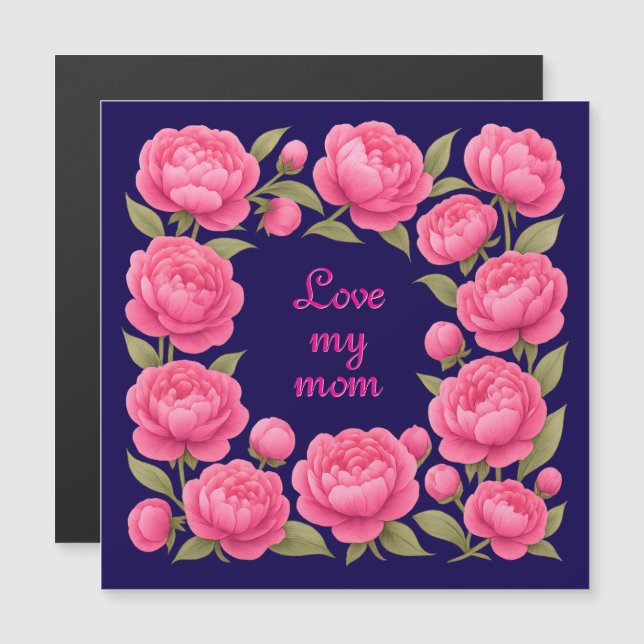Hermosas flores rosadas para el Día de la Madre (Anverso/Reverso)