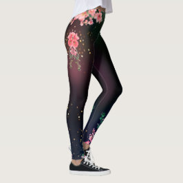 Hermosas flores rosas florecen Leggings
