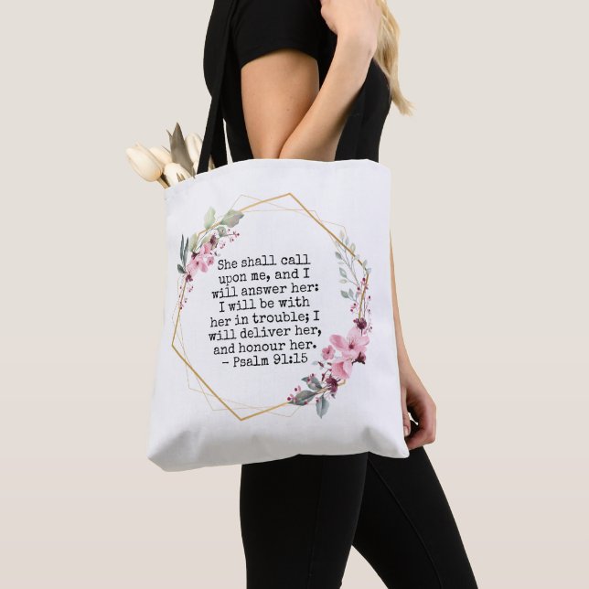 Hermosas Flores Salmo 91 Bolsa Tote (Detalle)