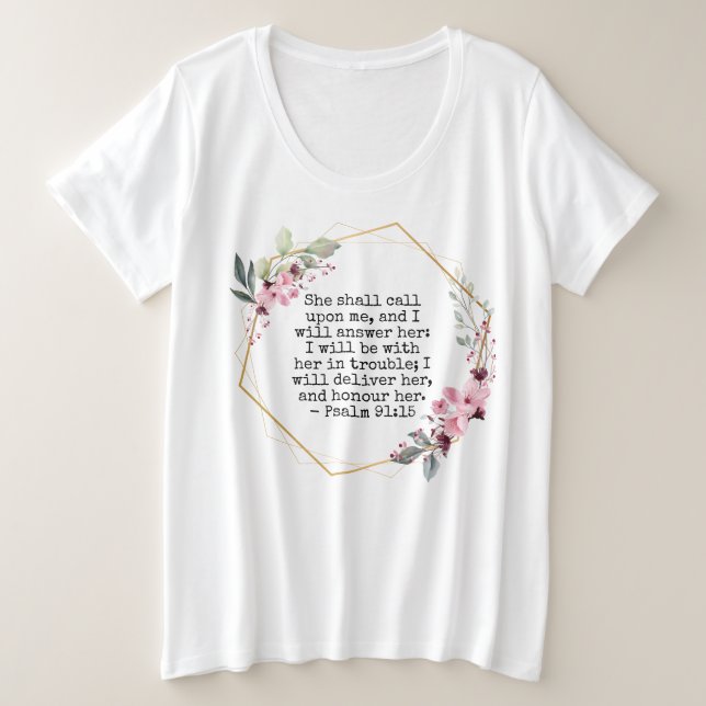 Hermosas flores salmo 91 camiseta (Anverso del diseño)
