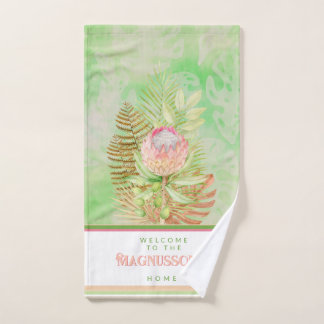 Hermosas flores tropicales en el personalizado bat