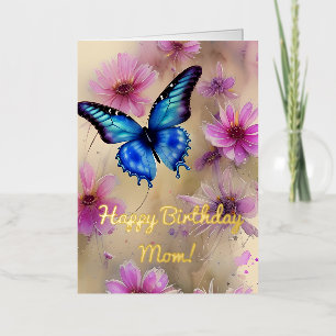 Hermosas flores y mariposa