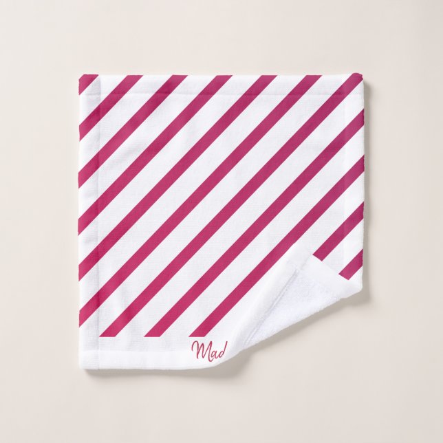 Hermosas franjas rosadas y rojas (Toallita)