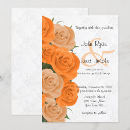 Hermosas invitaciones a bodas de flores Rosa Naran