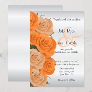 Hermosas invitaciones a bodas de flores Rosa Naran
