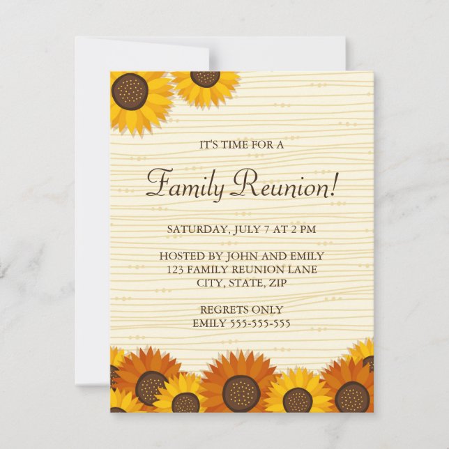 Hermosas invitaciones a fiestas familiares reunida (Anverso)