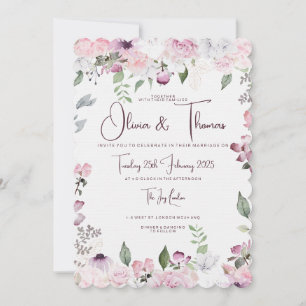 Hermosas invitaciones a la boda floral