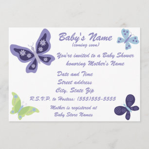Hermosas invitaciones a la ducha de mariposas