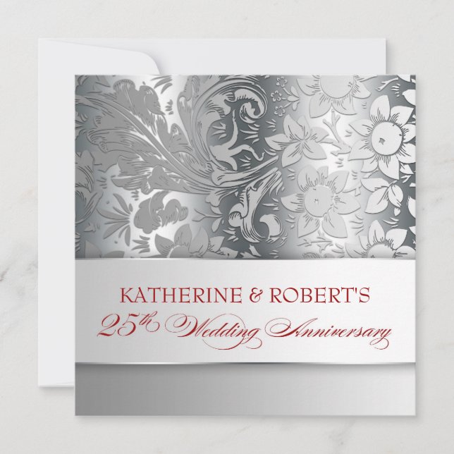 hermosas invitaciones de 25 años de plata (Anverso)