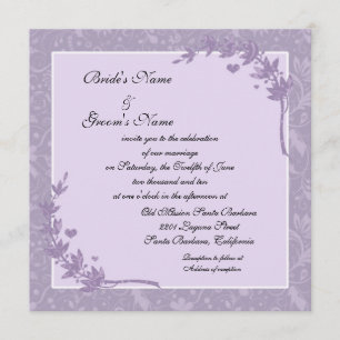 Hermosas invitaciones de boda florales de lavanda