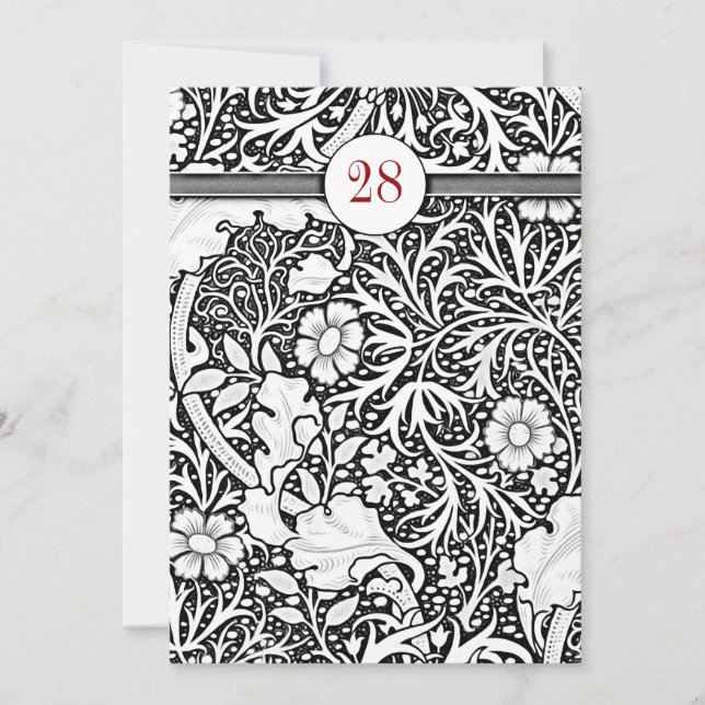 hermosas invitaciones de cumpleaños de damasco bla (Anverso)