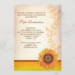 hermosas invitaciones de cumpleaños de flor de gir