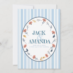 Hermosas invitaciones de matrimonio floral sin tie