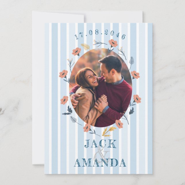 Hermosas invitaciones para una boda retro sin tiem (Anverso)