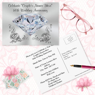 Hermosas invitaciones personalizadas para el 60º a