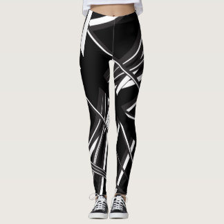 Hermosas leggings de diseño único en blanco y negr