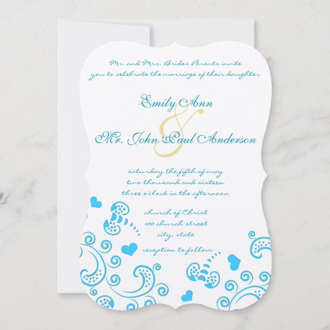 Hermosas mariposas e invitaciones a la boda de Swi (Anverso)