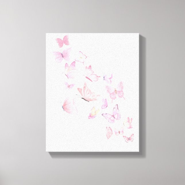 Hermosas Mariposas Rosadas - Lienzo Envuelto (Anverso)