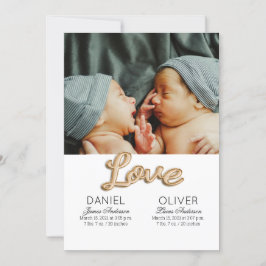 Hermosas mellizas de anuncio de nacimiento de plum