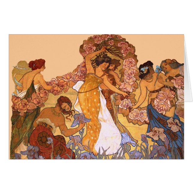 Hermosas mujeres de Art Nouveau con irlandeses y R (Anverso (Horizontal))