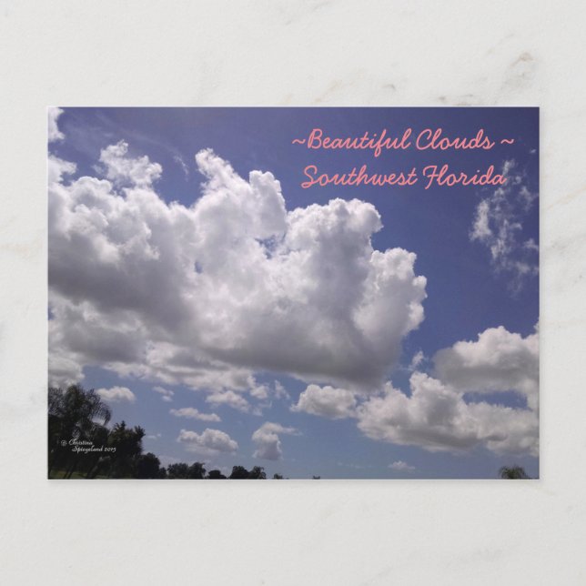 Hermosas nubes de la postal del SW de Florida (Anverso)