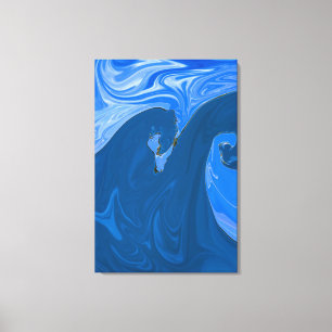 Hermosas olas Resumen Pintura Pared Arte