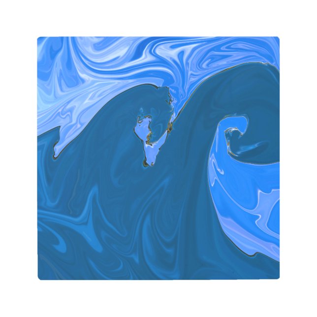 Hermosas olas Resumen Pintura Pared Arte (Anverso)