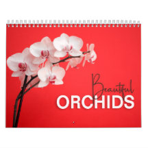 Hermosas orquídeas con el calendario de paredes de