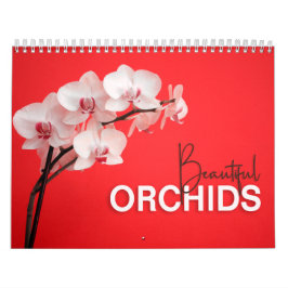 Hermosas orquídeas con el calendario de paredes de