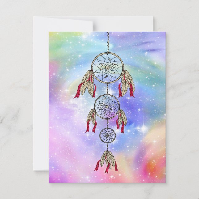 Hermosas plumas de moda y captador de sueños (Anverso)