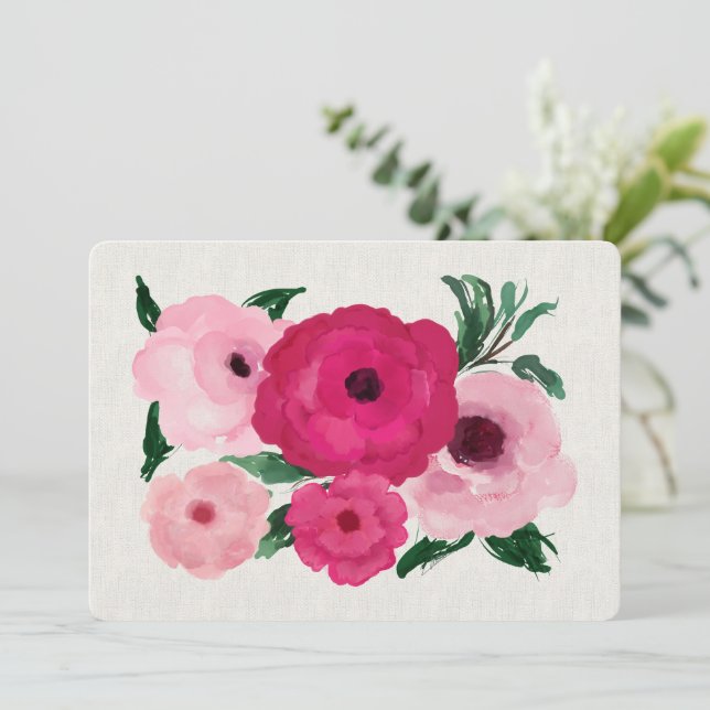 Hermosas rosas rosas en cualquier ocasión (Anverso de pie)