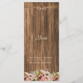 Hermosas rosas y blancas en la madera - Menú