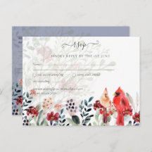 Hermosas Tarjetas de Boda de Pájaros Cardinales Ro