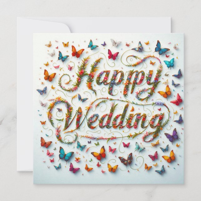 Hermosas tarjetas de felicitación Boda (Anverso)