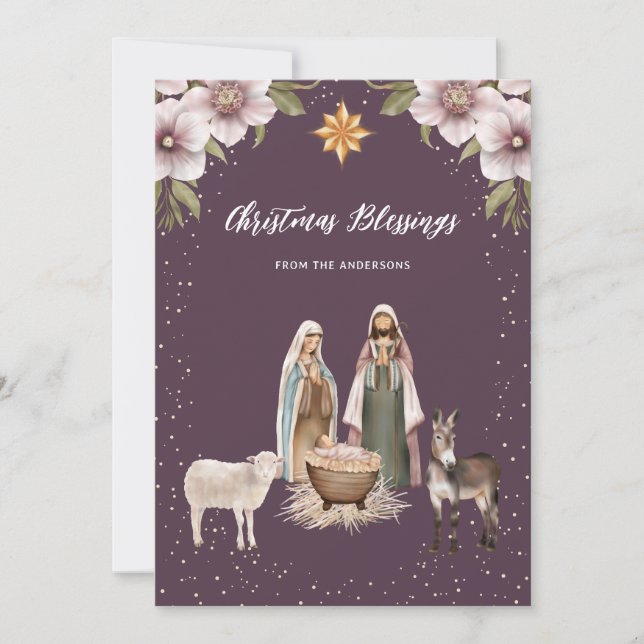 Hermosas tarjetas de Navidades cristianos religios (Anverso)