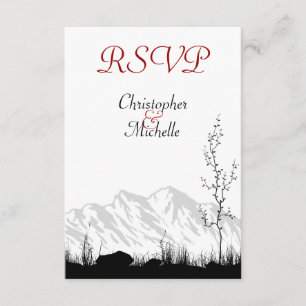Hermosas tarjetas RSVP de la Montaña Silhouette