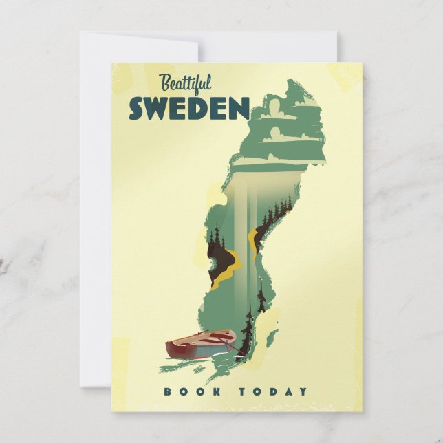 Hermoso afiche de viaje de Suecia (Anverso)