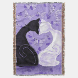 Hermoso Amor Pareja de Gatos Manta para Lanzar
